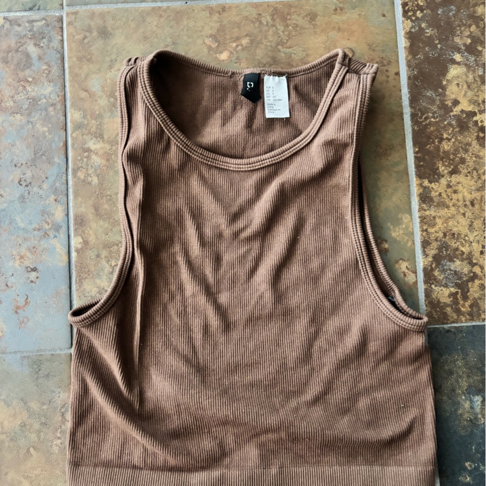 H&M Chocolate Ribbed Tank Top